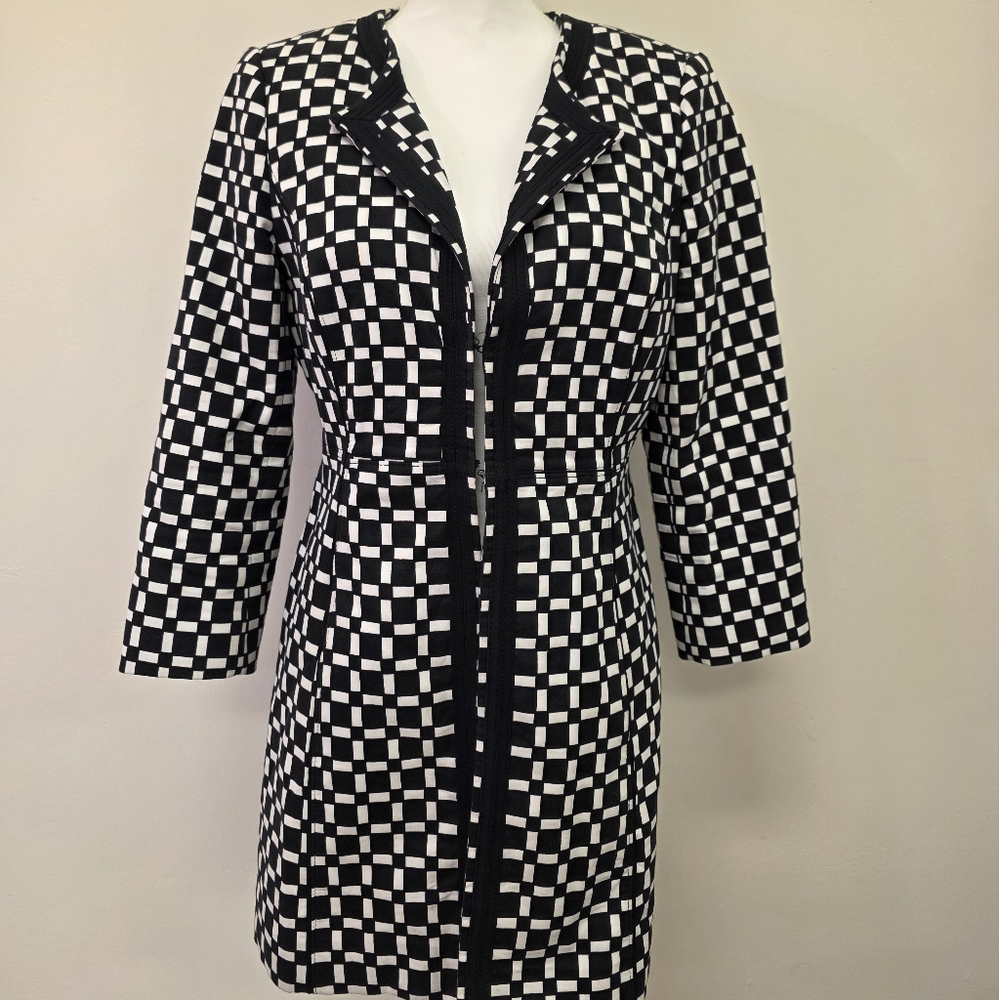 Black and White Checkered Women's Jacket